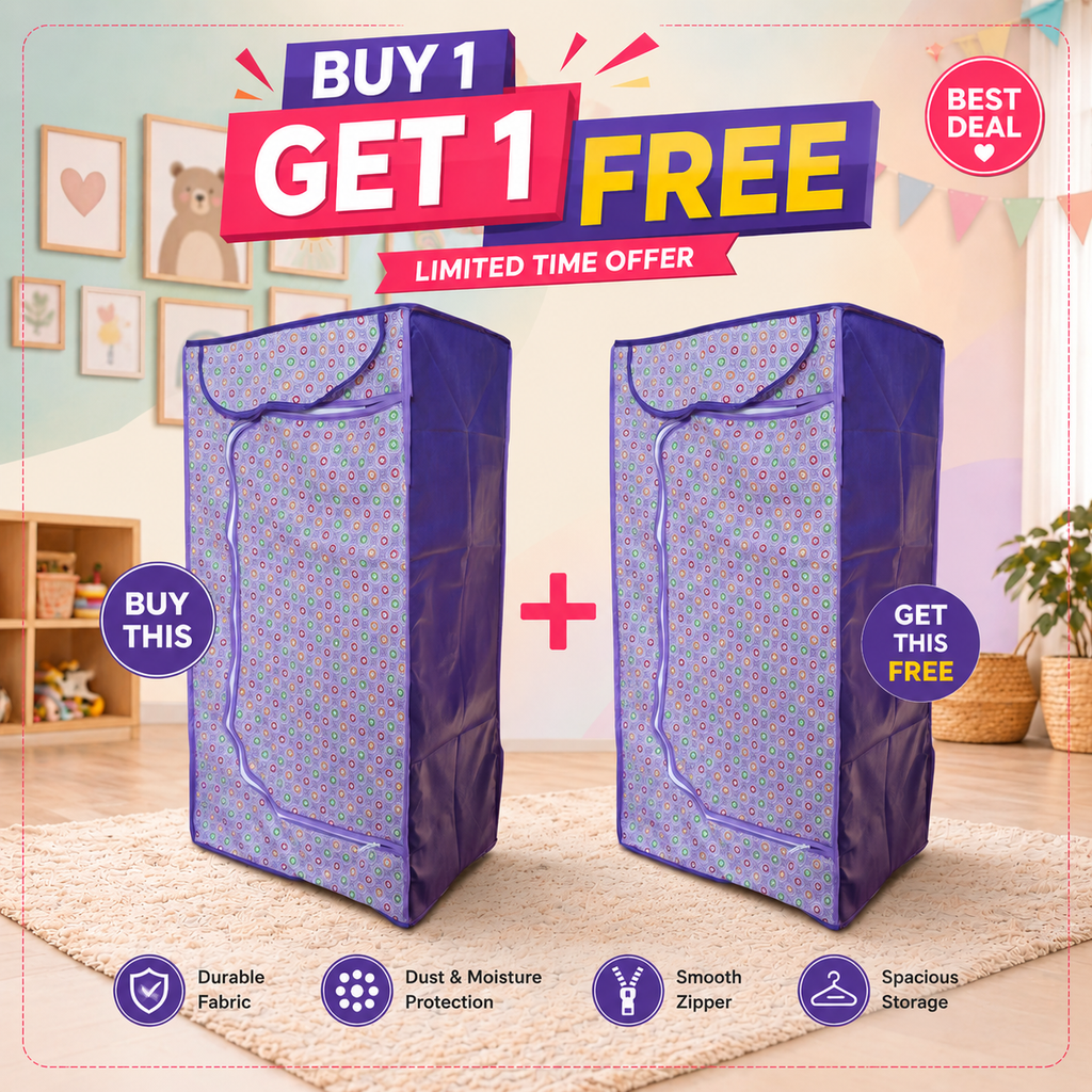 Kids Wardrobe 3-Shelf and 5 Shelf Almari (Wardrobe) for Baby Accessories & Storage