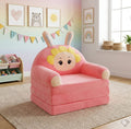 Foldable Kids Sofa Chair Cum Bed - Pink Colour - Best for Baby Girls