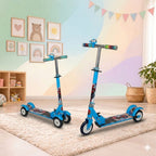 Kids Scooty for Boys Blue Colour Spiderman Character - Black Premium Tyres