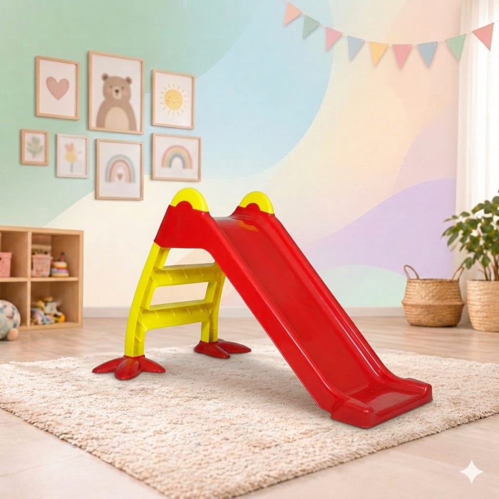 Kids Slide Export Quality Smooth Heavy Plastic red colour 3 sizes