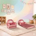Foldable Kids Sofa Chair Cum Bed - Pink Colour - Princess Style