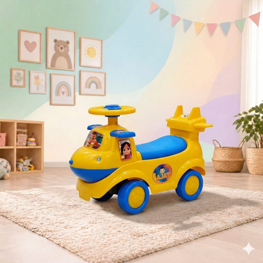 Jan Push Car For Kids Yellow Blue