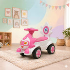 Cartoon Character Push Car With Music Horn Baby Ride on Toy Car For Little Boys & Girls, Toddlers, Flash Light