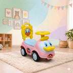 Cartoon Character Push Car With Music Horn Baby Ride on Toy Car For Little Boys & Girls, Toddlers, Flash Light